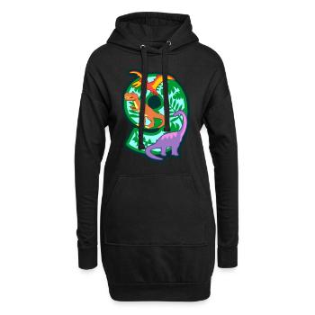 Dinosaurier 9. Geburtstagsparty Nummer 9 - 9 Jahre - Hoodie-Kleid - Schwarz - Vorne