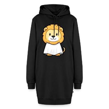 Löwe Halloween Comic Geist - Hoodie-Kleid - Schwarz - Vorne
