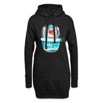 Seemann in der Sardinenbüchse / Sea la vie - Hoodie-Kleid - Schwarz - Vorne