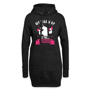 My Warm Up is your Work Out Muskel Einhorn Lustig - Sweat-shirt à capuche long Femme - noir - Devant