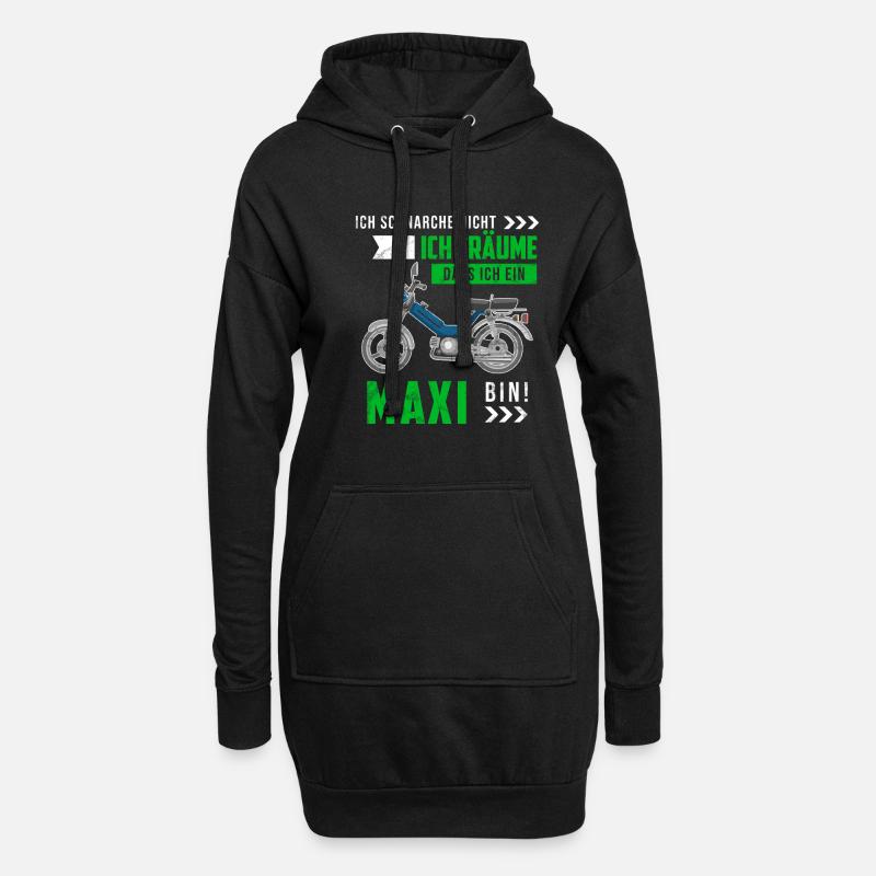 Maxi Moped Nur die Besten Oldtimer Mopedfahrer - Hoodie-Kleid - Schwarz