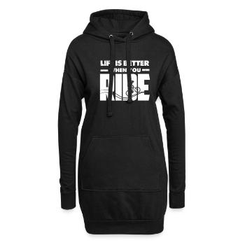 Pump Track Life Is Better Mountainbike BMX Loop - Hoodie-Kleid - Schwarz - Vorne