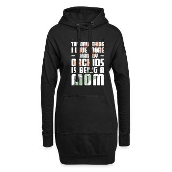 Lustige Blumenpflanze, die für eine Orchidee - Hoodie-Kleid - Schwarz - Vorne