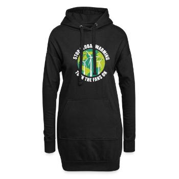 Schalten Sie die Lüfter ein Lustiger - Hoodie-Kleid - Schwarz - Vorne
