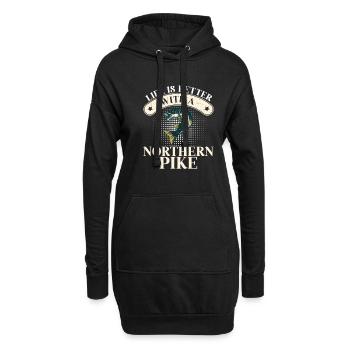Life Is Better Humour pour pêcheurs Brochet du - Sweat-shirt à capuche long Femme - noir - Devant