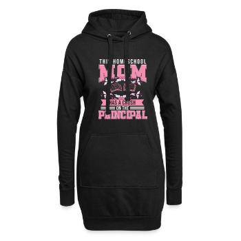 Crush On The Principal Humour Homeschool Mom - Sweat-shirt à capuche long Femme - noir - Devant