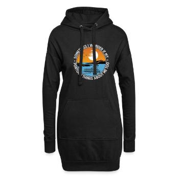 Parfois, je me demande si mon bateau pense trop - Sweat-shirt à capuche long Femme - noir - Devant