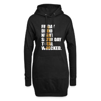 Drink Night Funny Hangover Humor For An Alcoholic - Hoodie Dress - black - Front