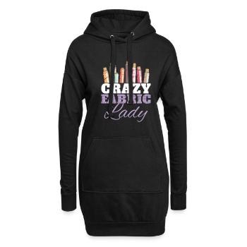 Crazy Fabric Funny Quilting Hummor For A Quilter - Sweat-shirt à capuche long Femme - noir - Devant