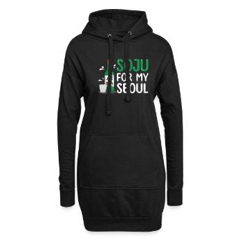 Soju For My Seoul Lustiges Soju Koreanisches - Hoodie-Kleid - Schwarz - Vorne