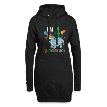 J’ai 4 ans garçon d’anniversaire Triceratops 4 ans 4ème - Sweat-shirt à capuche long Femme - noir - Devant