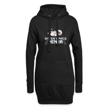 Lustiger Otter Space Ninja Ein Otter im Weltraum - Hoodie-Kleid - Schwarz - Vorne