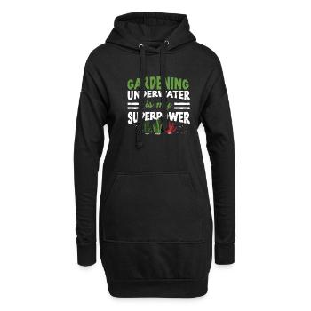 Drôle de jardinage sous-marin Superpuissance An - Sweat-shirt à capuche long Femme - noir - Devant