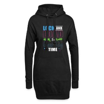 Verrouiller et charger l’étiquette laser — temps pour le laser tag - Sweat-shirt à capuche long Femme - noir - Devant