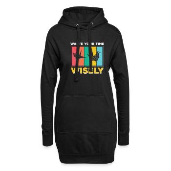 Lustiges Verschwenden Sie Ihre Zeit mit Bedacht, - Hoodie-Kleid - Schwarz - Vorne