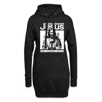 Jésus, Seigneur et Sauveur - Sweat-shirt à capuche long Femme - noir - Devant