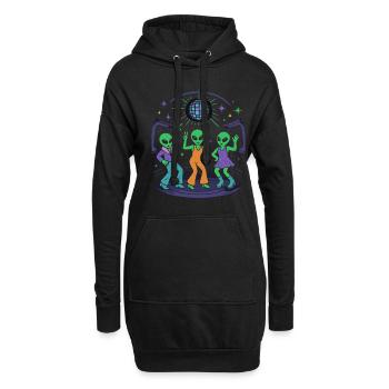 Disco Alien Club - Danse Rétro dans l’Espace - Sweat-shirt à capuche long Femme - noir - Devant