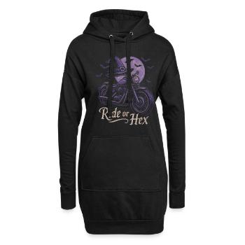 Balade de sorcière à moto à la pleine lune - Sweat-shirt à capuche long Femme - noir - Devant