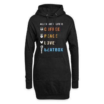 Beatbox - Hoodie-Kleid - Schwarz - Vorne