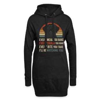 Lustiger Labrador Spruch Über Dein Essen - Hoodie-Kleid - Schwarz - Vorne