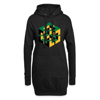 Figure impossible imagination géométrie cube Escher - Sweat-shirt à capuche long Femme - noir - Devant