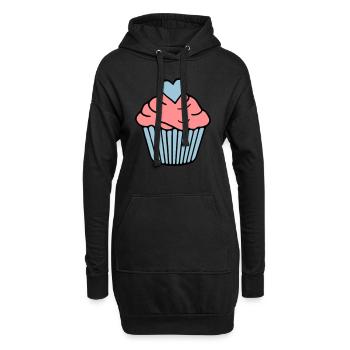 coeur de gâteau - Sweat-shirt à capuche long Femme - noir - Devant