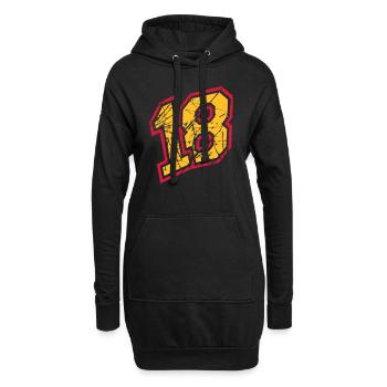 18 rayures colorées fissures numéro de parti dix-huit année complète - Sweat-shirt à capuche long Femme - noir - Devant