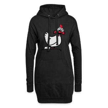Poulet stupide pour animaux drôle - Sweat-shirt à capuche long Femme - noir - Devant