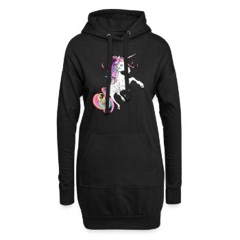 Licorne douce licorne - Sweat-shirt à capuche long Femme - noir - Devant