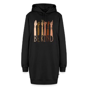Be Kind Antirassismus - Hoodie-Kleid - Schwarz - Vorne