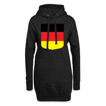 Deutschland (schwarzer Rand) - Hoodie-Kleid - Schwarz - Vorne