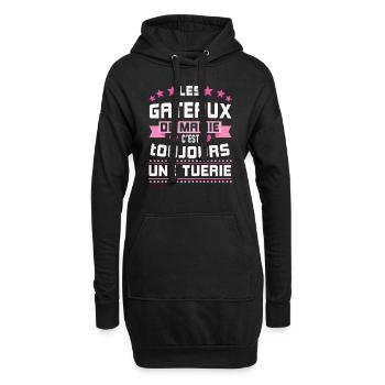Les gâteaux de mamie c'est toujours une tuerie - Sweat-shirt à capuche long Femme - noir - Devant