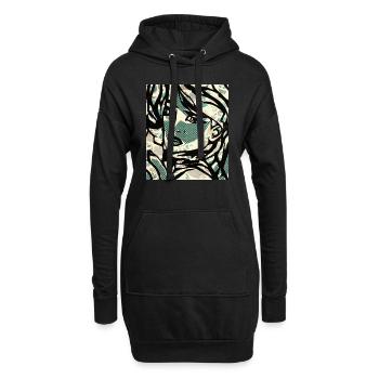 PopArt Women green - Hoodie-Kleid - Schwarz - Vorne