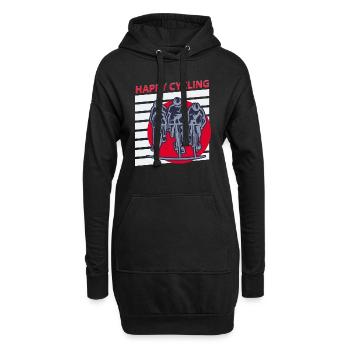 Bonne route à vélo. Idée cadeau cycliste. - Sweat-shirt à capuche long Femme - noir - Devant