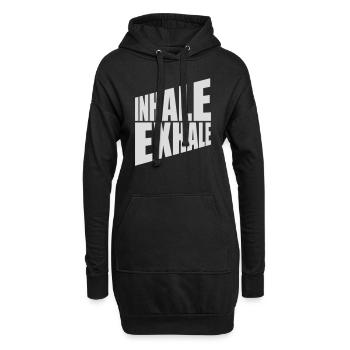 inhale exhale yoga Zitat - Hoodie-Kleid - Schwarz - Vorne