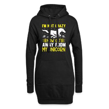 Je ne suis pas fou Maintenant, éloignez-vous de ma licorne - Sweat-shirt à capuche long Femme - noir - Devant