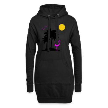 Palmen Paradise - Hoodie-Kleid - Schwarz - Vorne