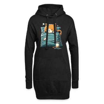 Kawaii Katze schlaf Geschenk - Hoodie-Kleid - Schwarz - Vorne