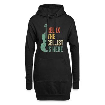 Détendez-vous Le violoncelliste est ici Violoncelliste - Sweat-shirt à capuche long Femme - noir - Devant