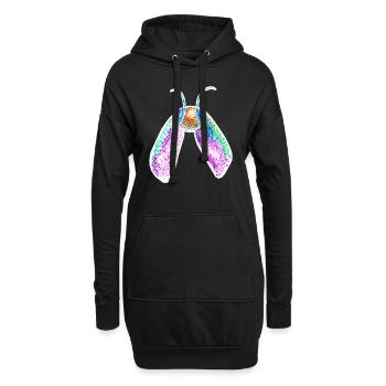 insekt biene - Hoodie-Kleid - Schwarz - Vorne