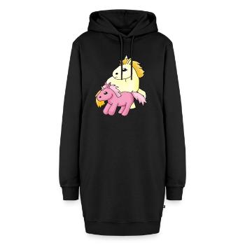Freches Einhorn - Hoodie-Kleid - Schwarz - Vorne - AI Model Female 172 light (172cm)