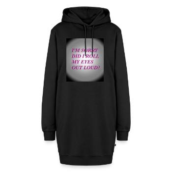 Zitat - Hoodie-Kleid - Schwarz - Vorne - AI Model Female 172 light (172cm)