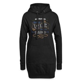 kneipe brauen trinken hopfen lustiger spruch - Hoodie-Kleid - Schwarz - Vorne