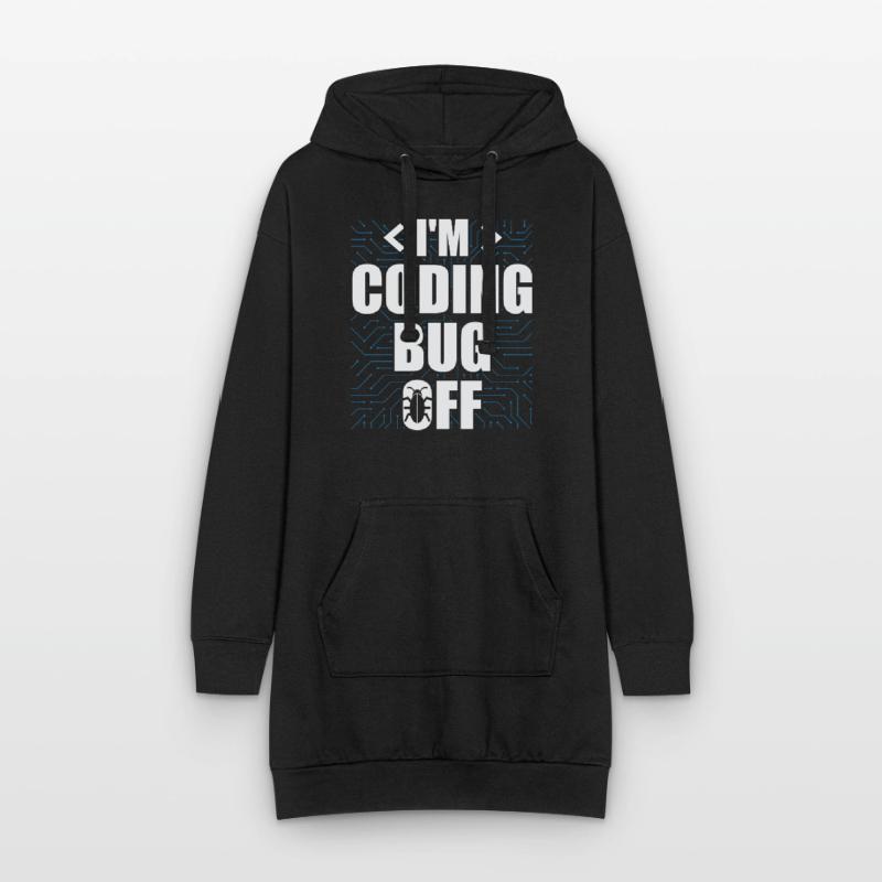 Ich bin Coding Bug Off It Specialists Software Hoodie-Kleid