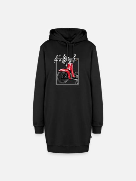 Schwalbe (rot / Kultvogel) // Illustration - Hoodie-Kleid - Schwarz