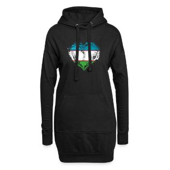 PAYS RACINES AMOUR CADEAU Ouzbékistan - Sweat-shirt à capuche long Femme - noir - Devant