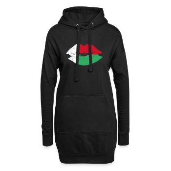 Kiss love kuss lèvres queen princesse Madagascar - Sweat-shirt à capuche long Femme - noir - Devant