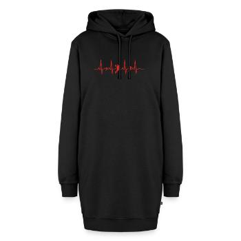 Heartbeat heart ekg evolution human basketball dun - Hoodie Dress - black - Front