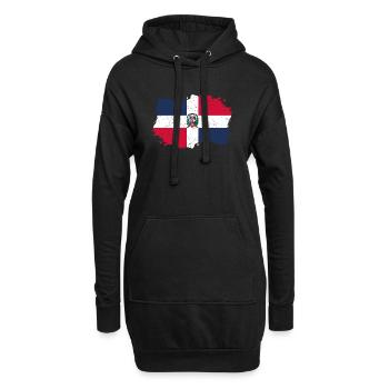 indigène Drapeau Roots Roots Re dominicaine - Sweat-shirt à capuche long Femme - noir - Devant