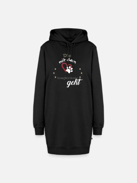 Die mit dem Kromfohrländer geht Hund Geschenk - Hoodie-Kleid - Schwarz